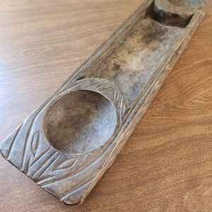 Vintage Bohemian Wood Trinket Tray